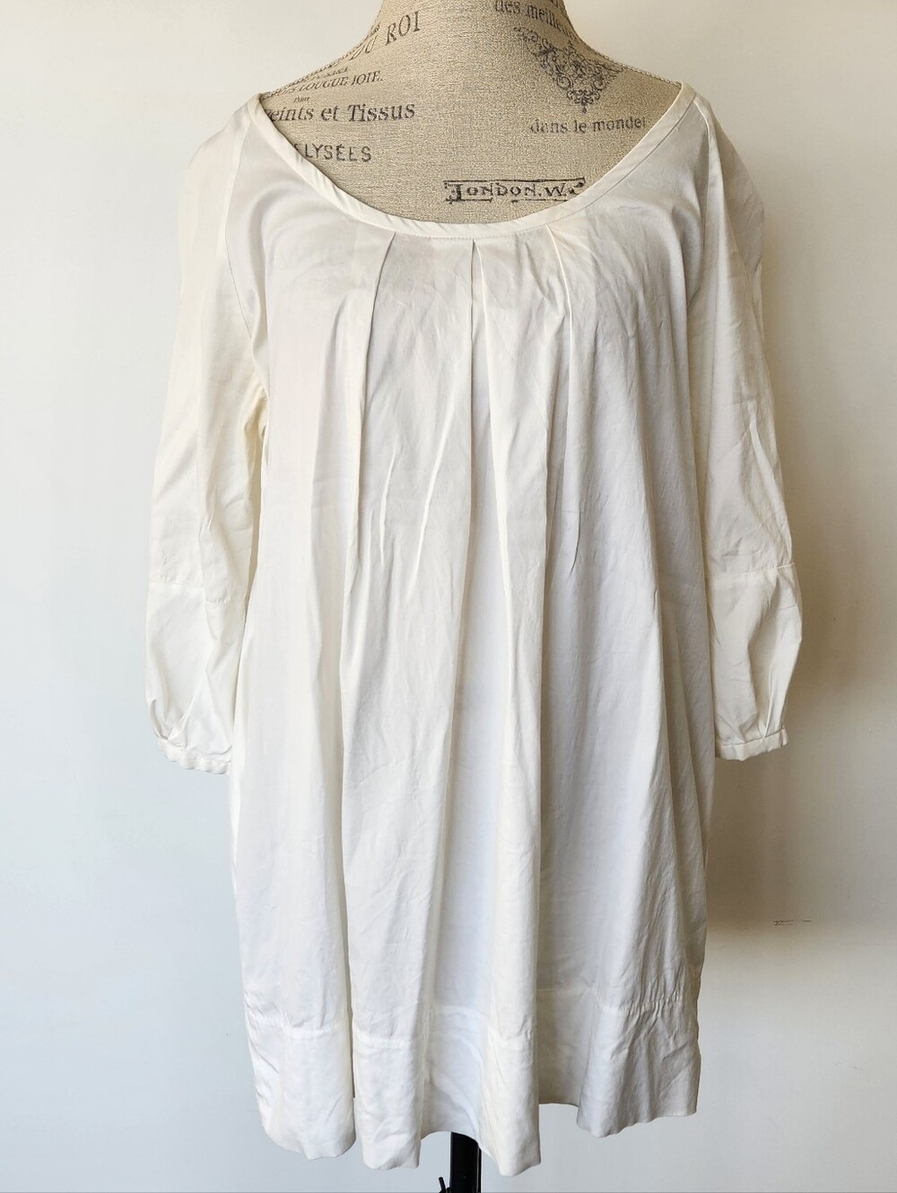 DKNY White Cotton Shift Dress